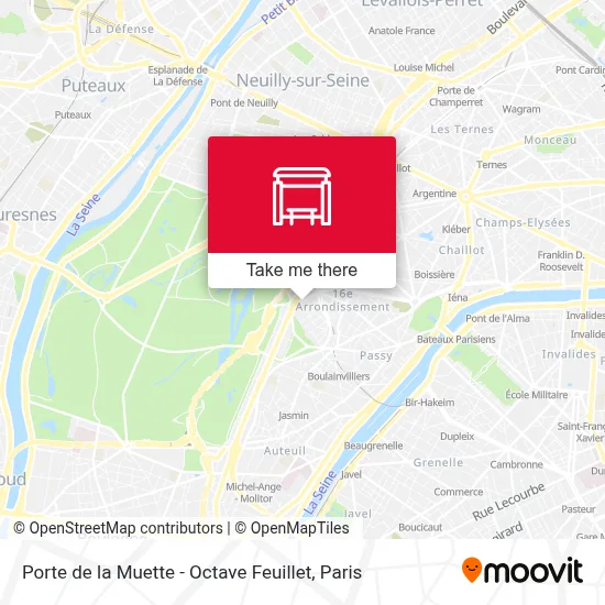 Porte de la Muette - Octave Feuillet map
