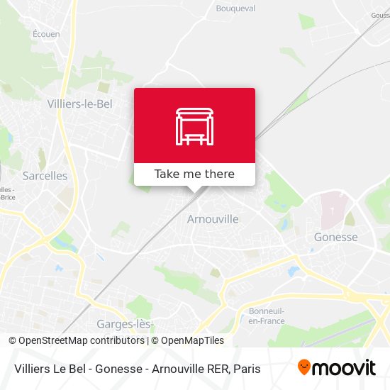 Mapa Villiers Le Bel - Gonesse - Arnouville RER