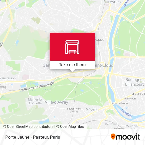 Porte Jaune - Pasteur map