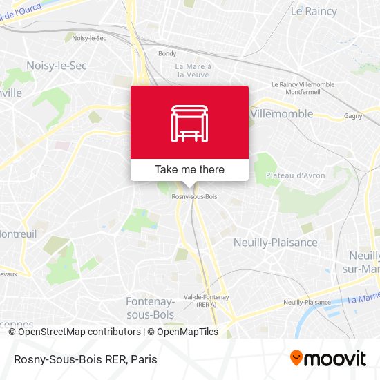 Rosny-Sous-Bois RER map