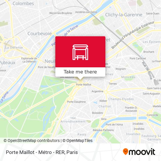 Porte Maillot - Métro - RER map