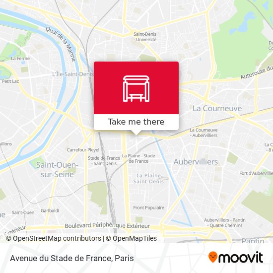 Mapa Avenue du Stade de France