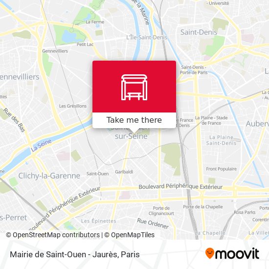 Mapa Mairie de Saint-Ouen - Jaurès