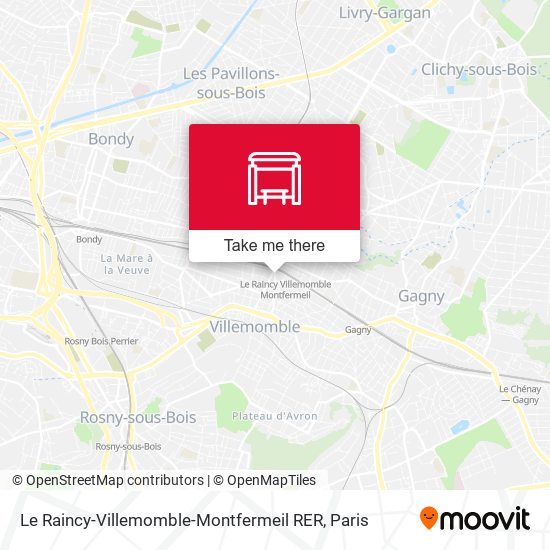 Le Raincy-Villemomble-Montfermeil RER map
