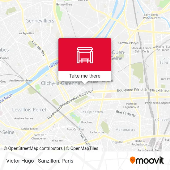 Victor Hugo - Sanzillon map