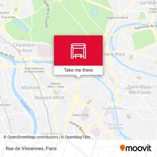 Mapa Rue de Vincennes