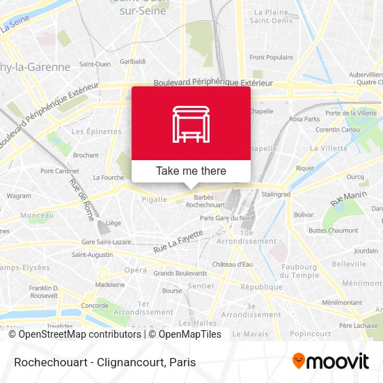 Rochechouart - Clignancourt map