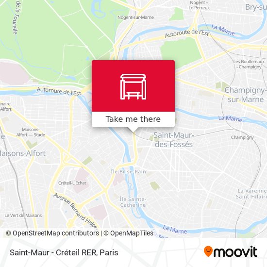Saint-Maur - Créteil RER map