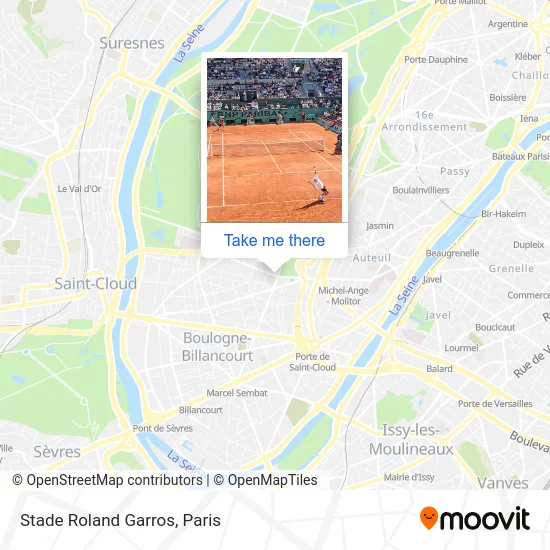 Stade Roland Garros map