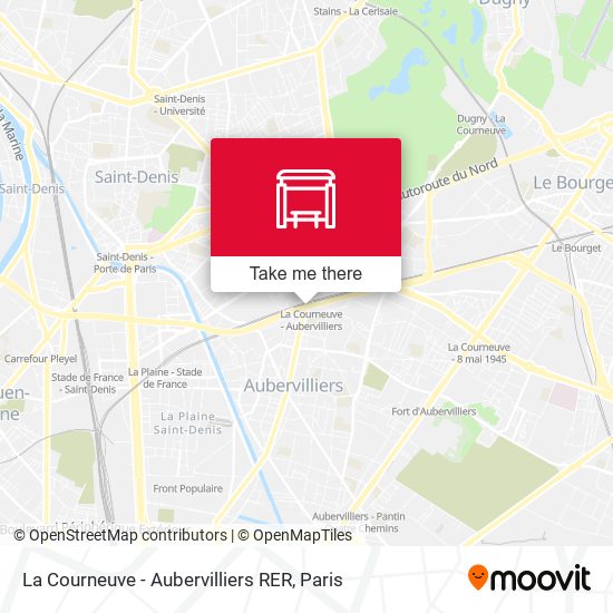 Mapa La Courneuve - Aubervilliers RER