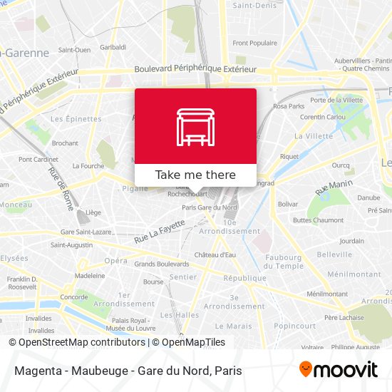 Magenta - Maubeuge - Gare du Nord map