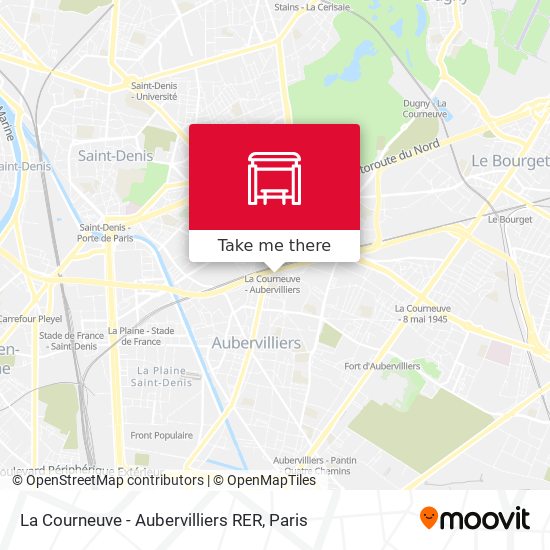 La Courneuve - Aubervilliers RER map