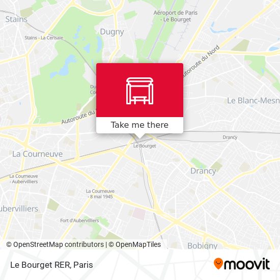 Mapa Le Bourget RER