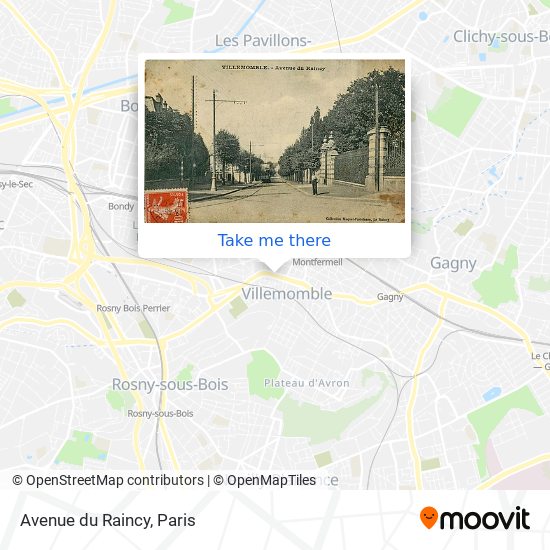 Mapa Avenue du Raincy