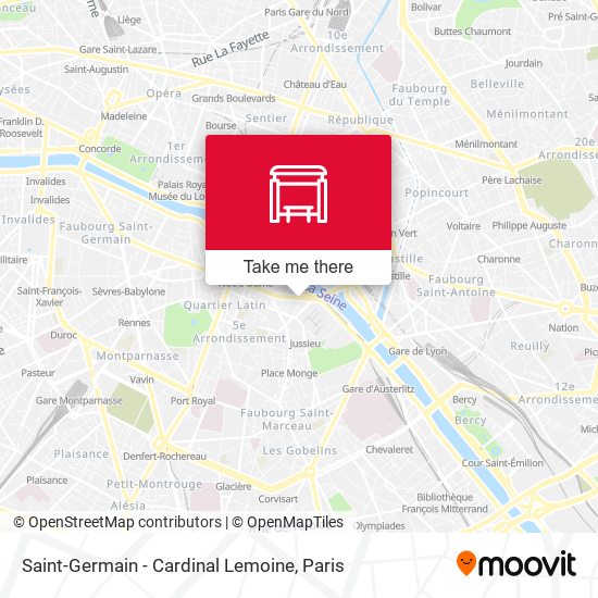 Saint-Germain - Cardinal Lemoine map