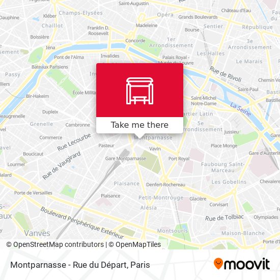 Mapa Montparnasse - Rue du Départ