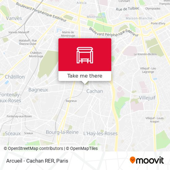 Arcueil - Cachan RER map