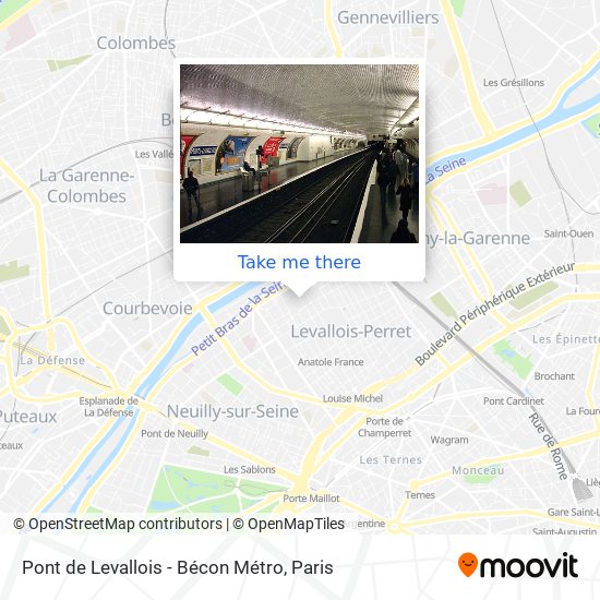 Mapa Pont de Levallois - Bécon Métro