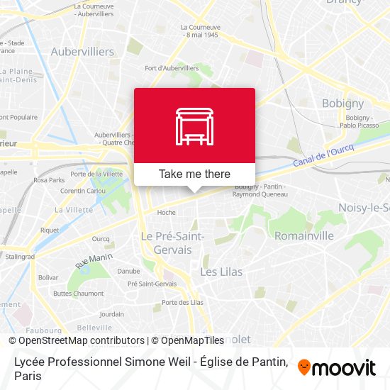 Lycée Professionnel Simone Weil - Église de Pantin map