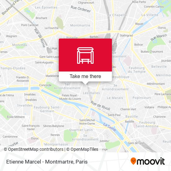 Mapa Etienne Marcel - Montmartre