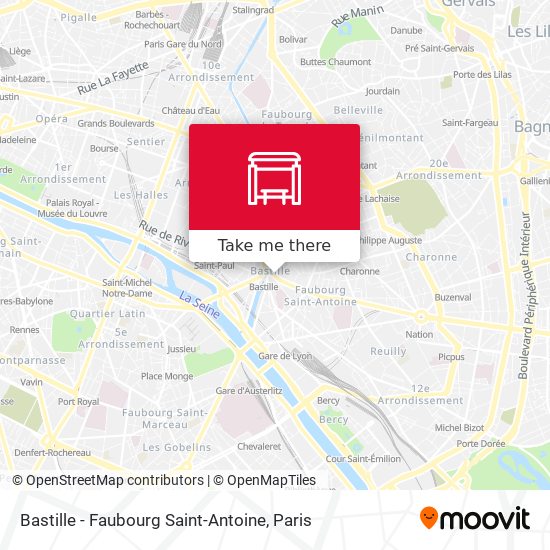 Mapa Bastille - Faubourg Saint-Antoine