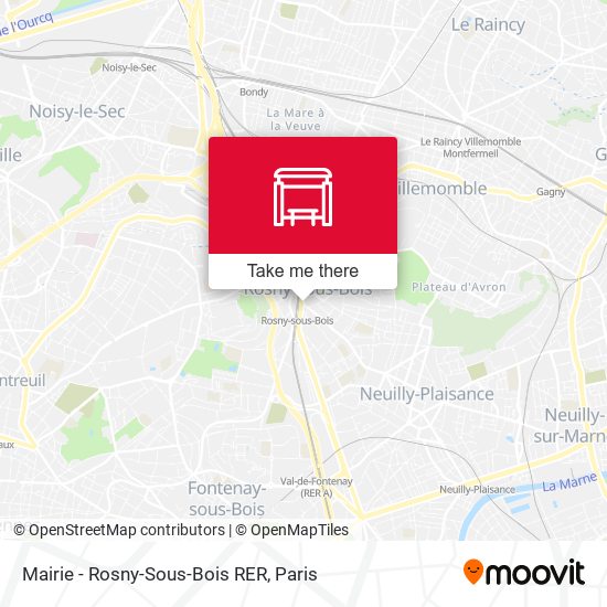 Mairie - Rosny-Sous-Bois RER map