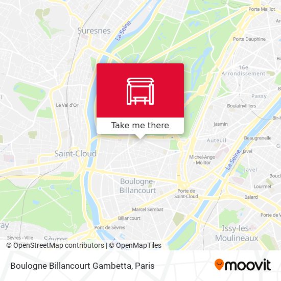 Mapa Boulogne Billancourt Gambetta