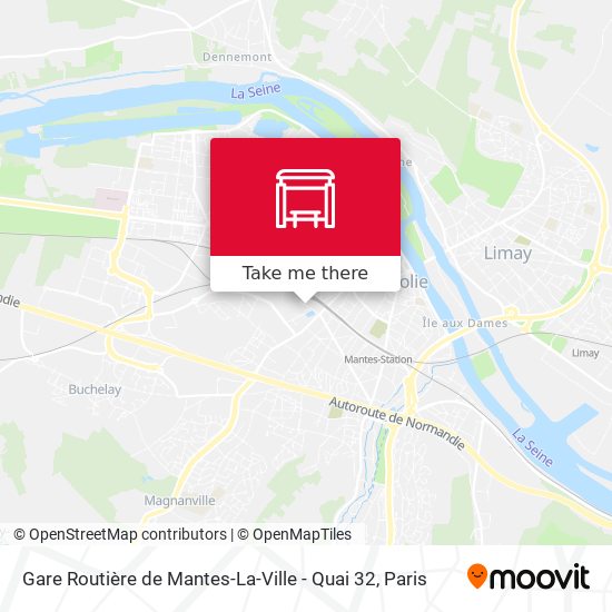 Mapa Gare Routière de Mantes-La-Ville - Quai 32