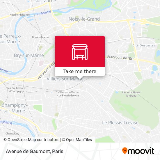 Mapa Avenue de Gaumont