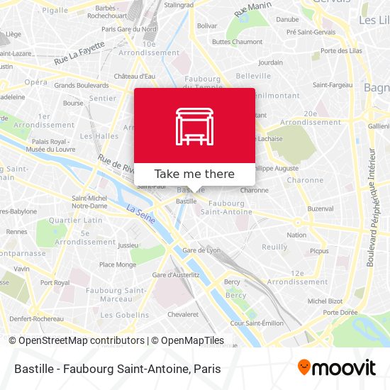 Bastille - Faubourg Saint-Antoine map