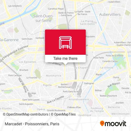 Marcadet - Poissonniers map