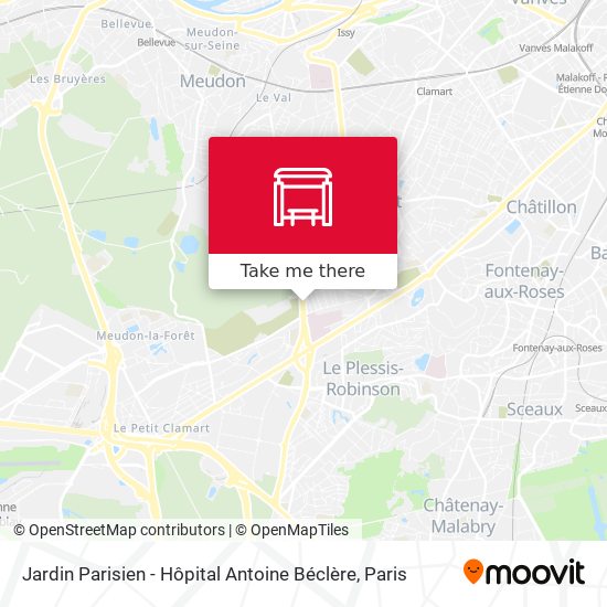 Mapa Jardin Parisien - Hôpital Antoine Béclère
