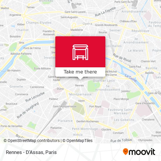 Rennes - D'Assas map