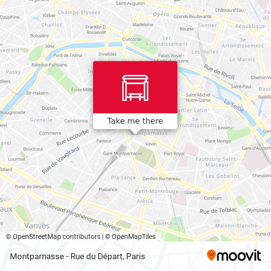 Mapa Montparnasse - Rue du Départ