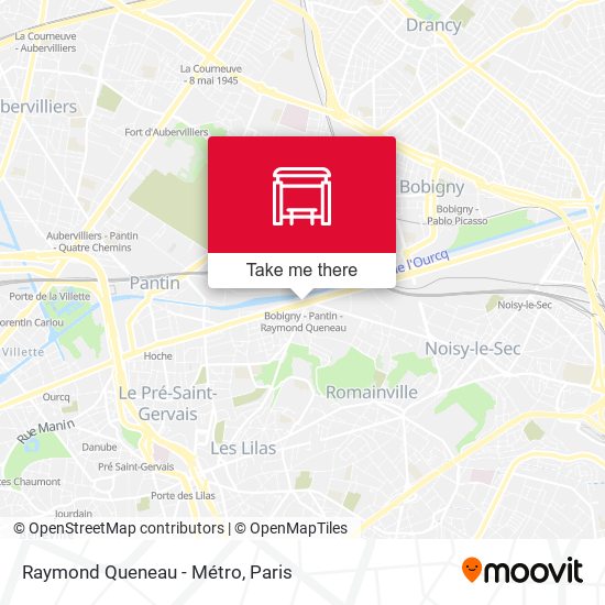Mapa Raymond Queneau - Métro