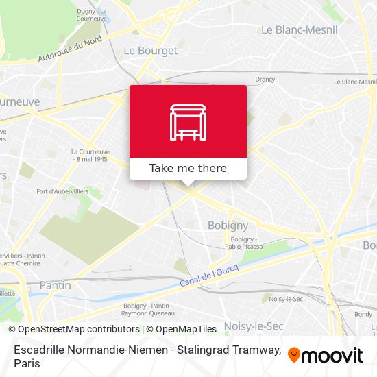 Mapa Escadrille Normandie-Niemen - Stalingrad Tramway