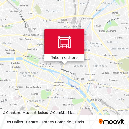 Mapa Les Halles - Centre Georges Pompidou