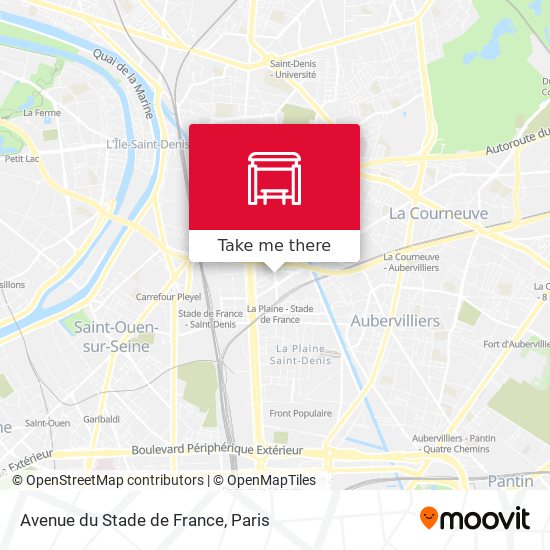 Mapa Avenue du Stade de France