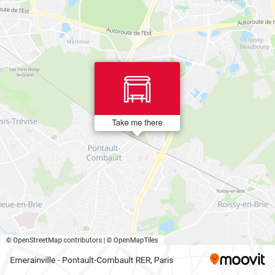 Emerainville - Pontault-Combault RER map