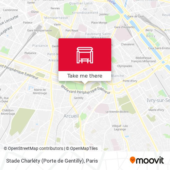 Mapa Stade Charléty (Porte de Gentilly)