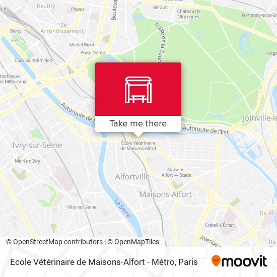 Mapa Ecole Vétérinaire de Maisons-Alfort - Métro