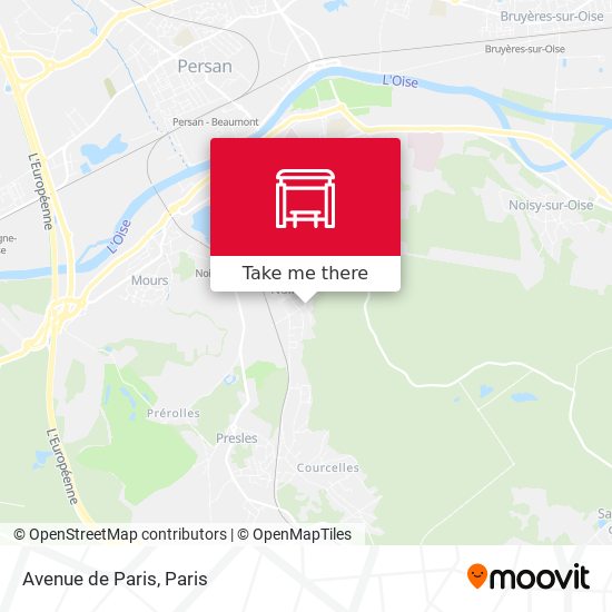 Mapa Avenue de Paris
