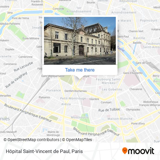 Hôpital Saint-Vincent de Paul map