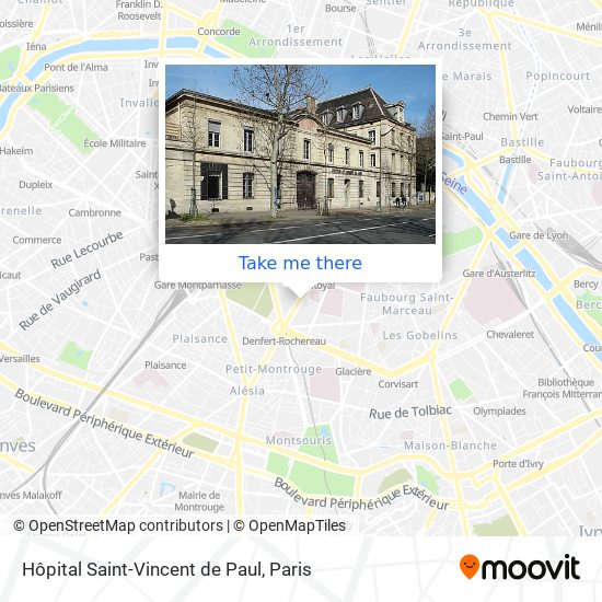 Hôpital Saint-Vincent de Paul map