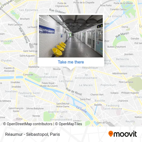 Réaumur - Sébastopol map