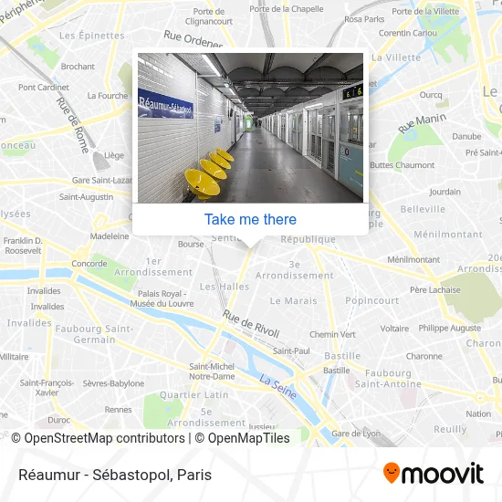 Réaumur - Sébastopol map