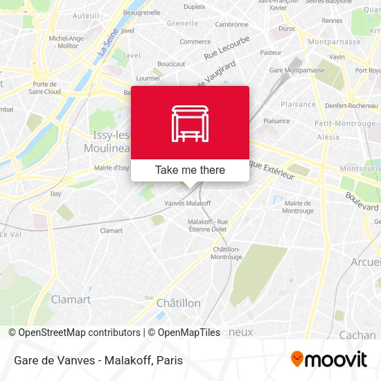 Gare de Vanves - Malakoff map