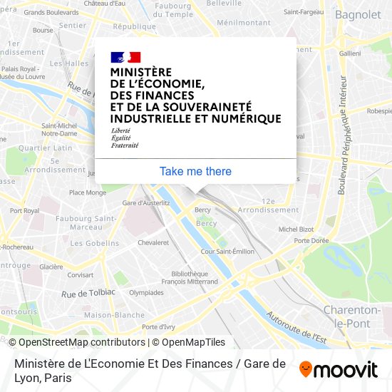 Ministère de L'Economie Et Des Finances / Gare de Lyon map