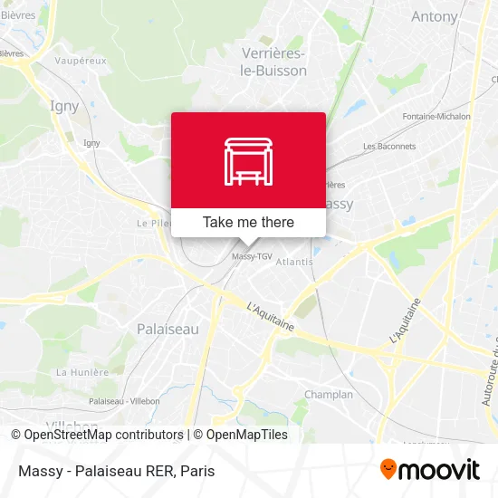Mapa Massy - Palaiseau RER