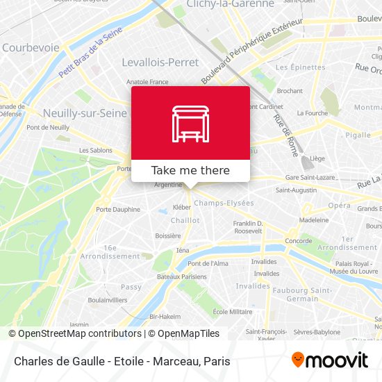 Mapa Charles de Gaulle - Etoile - Marceau